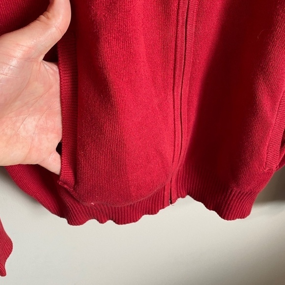 Guess Red Tag Men's Full Zip Long Sleeve Sweater Jacket Burgundy Size Medium - Picture 6 of 14